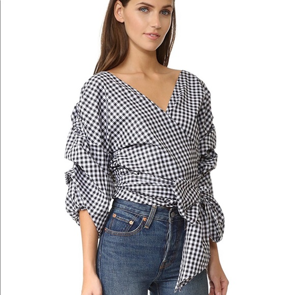 Mlm Label Salo Gingham Wrap Shirt In 